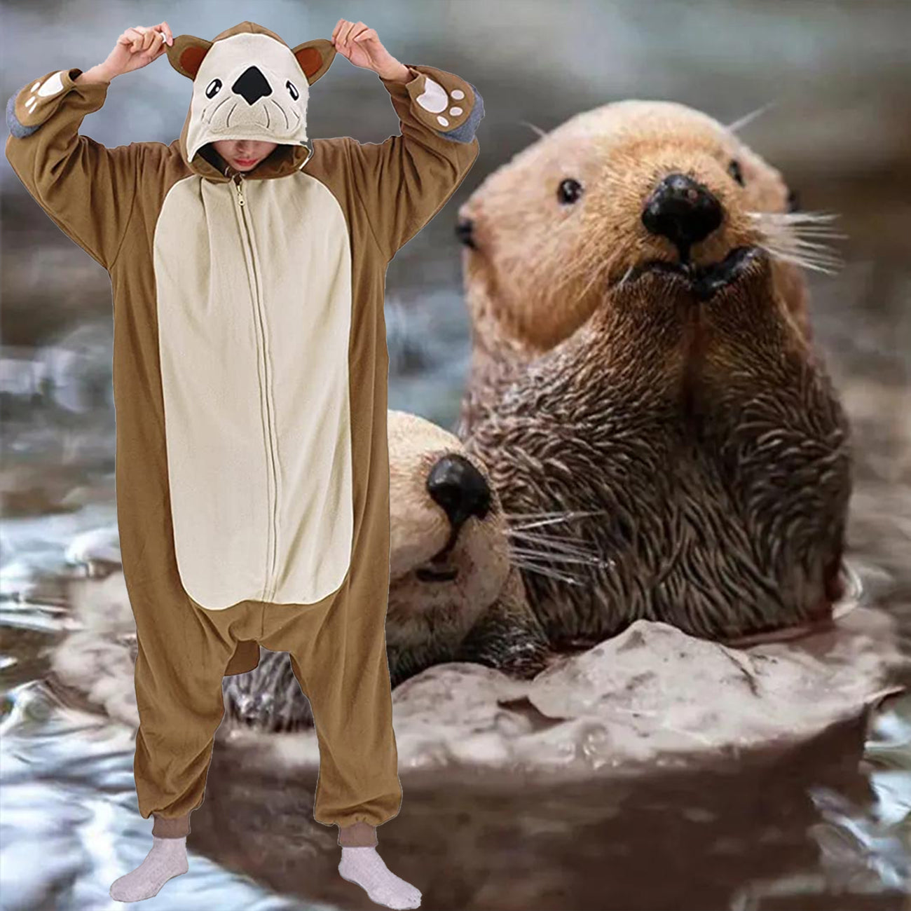 Sea Otter Onesie Costume Pajamas