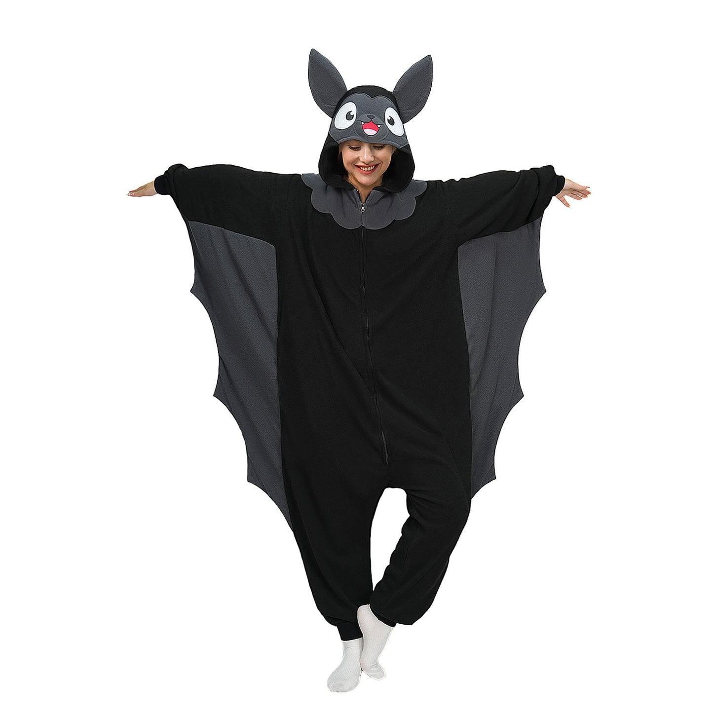 Black Bat Onesie Costume Pajamas