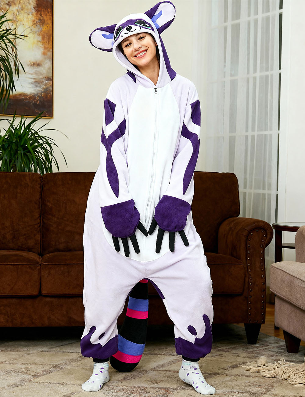 Raccoon Onesie Pajamas Costume