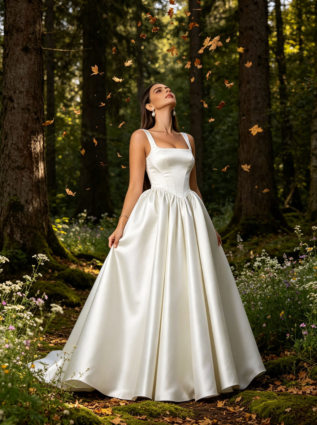 White Spaghetti Strap Wedding Dress,Sleeveless Prom Dress