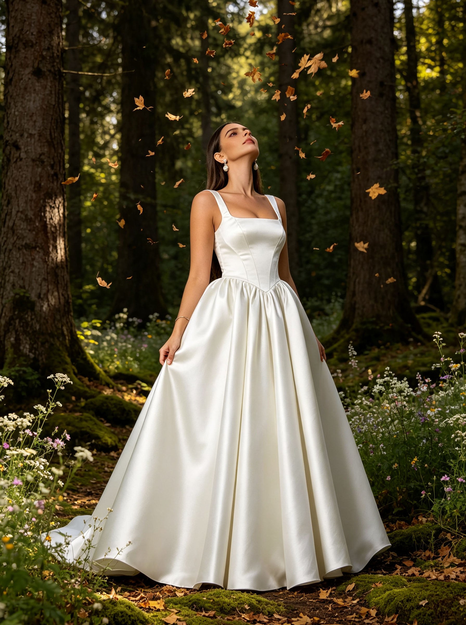 White Spaghetti Strap Wedding Dress,Sleeveless Prom Dress