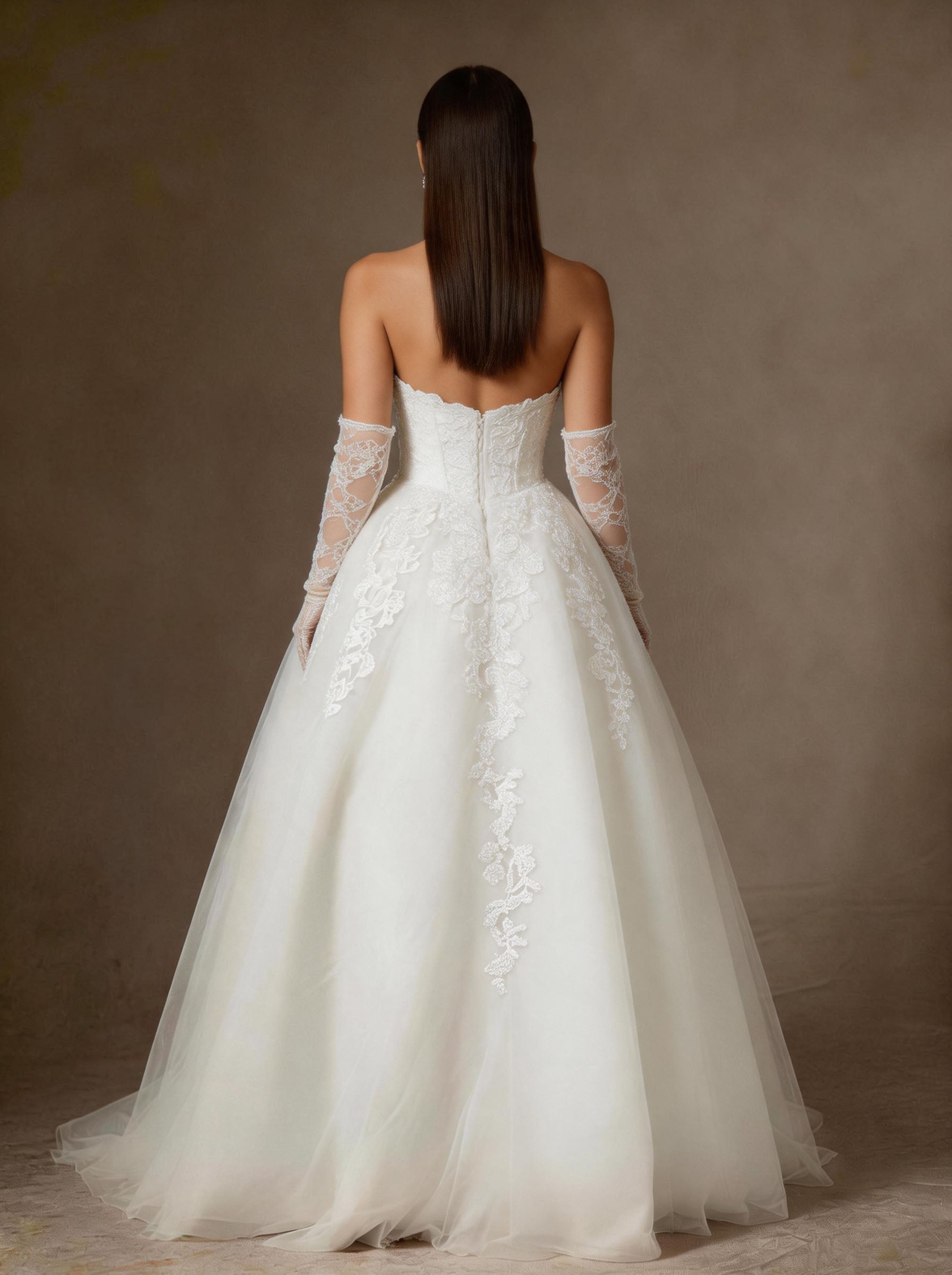 White Off The Shoulder Tull Wedding Dress,Long Sleeves Prom Dress
