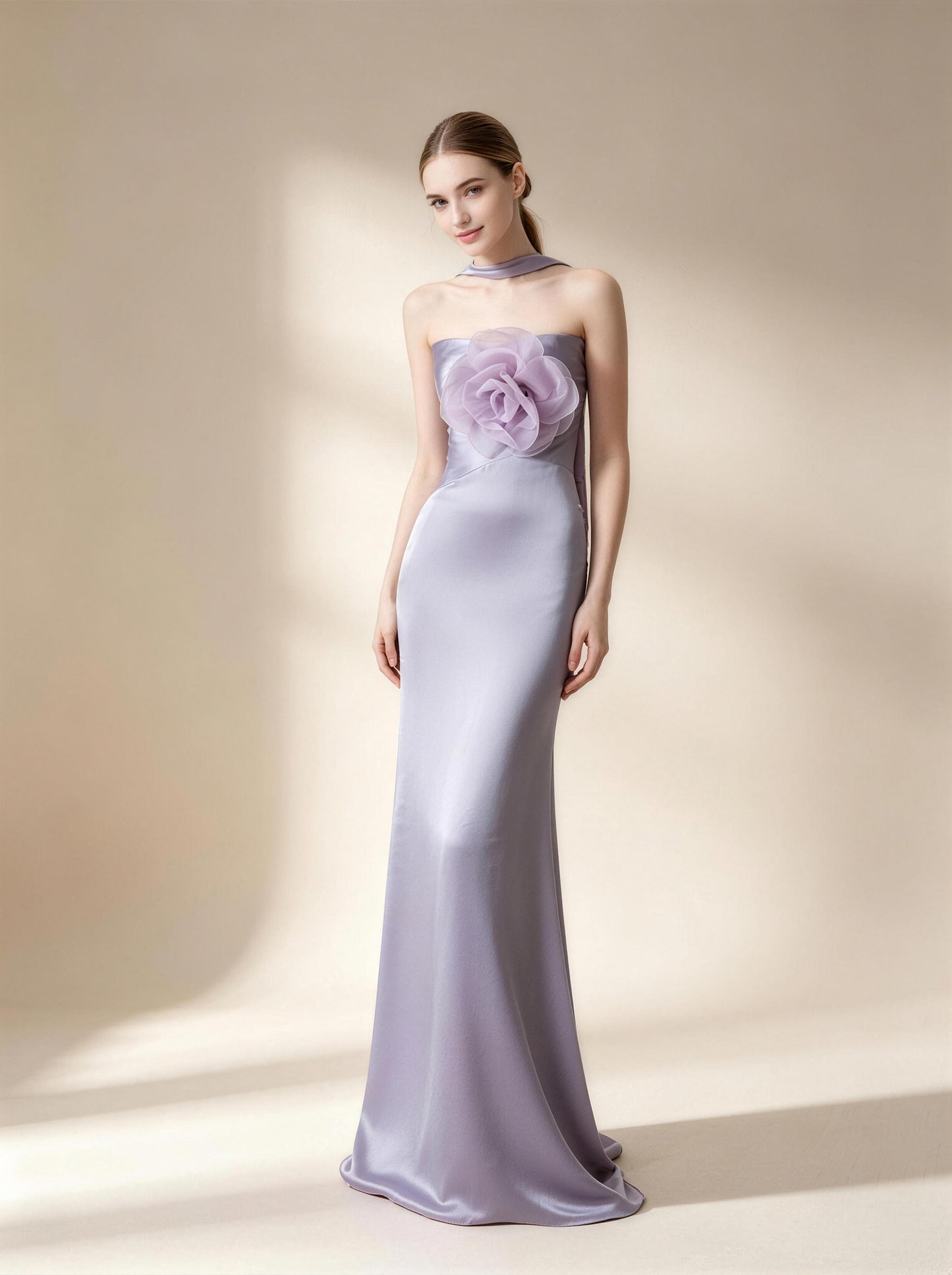 Purple Straplesssquare Long Prom Dress,Formal Evening Dress