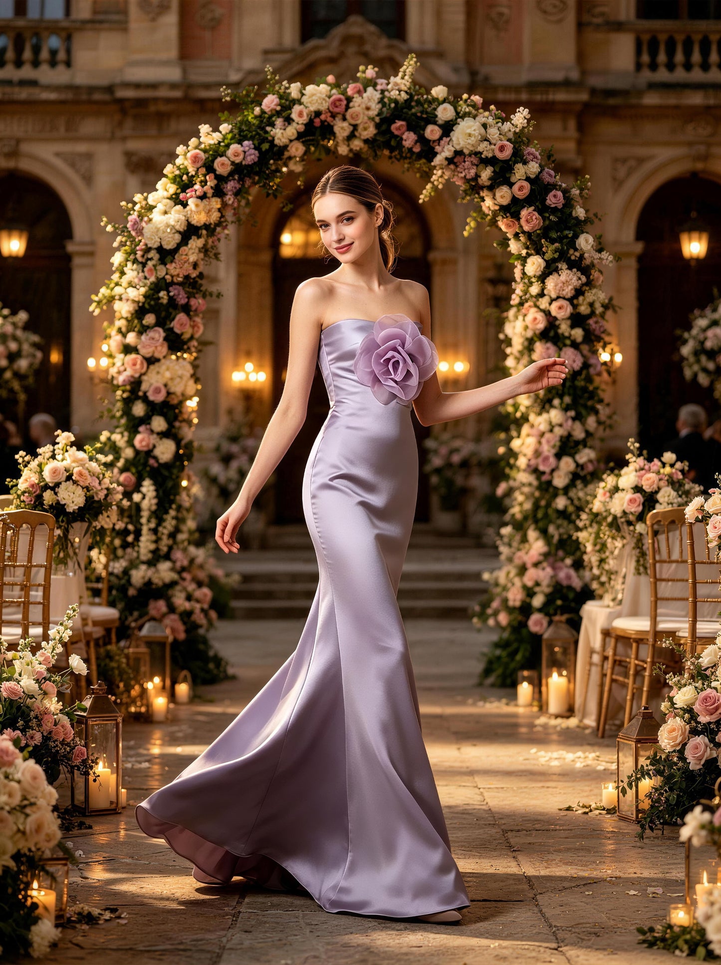 Purple Straplesssquare Long Prom Dress,Formal Evening Dress