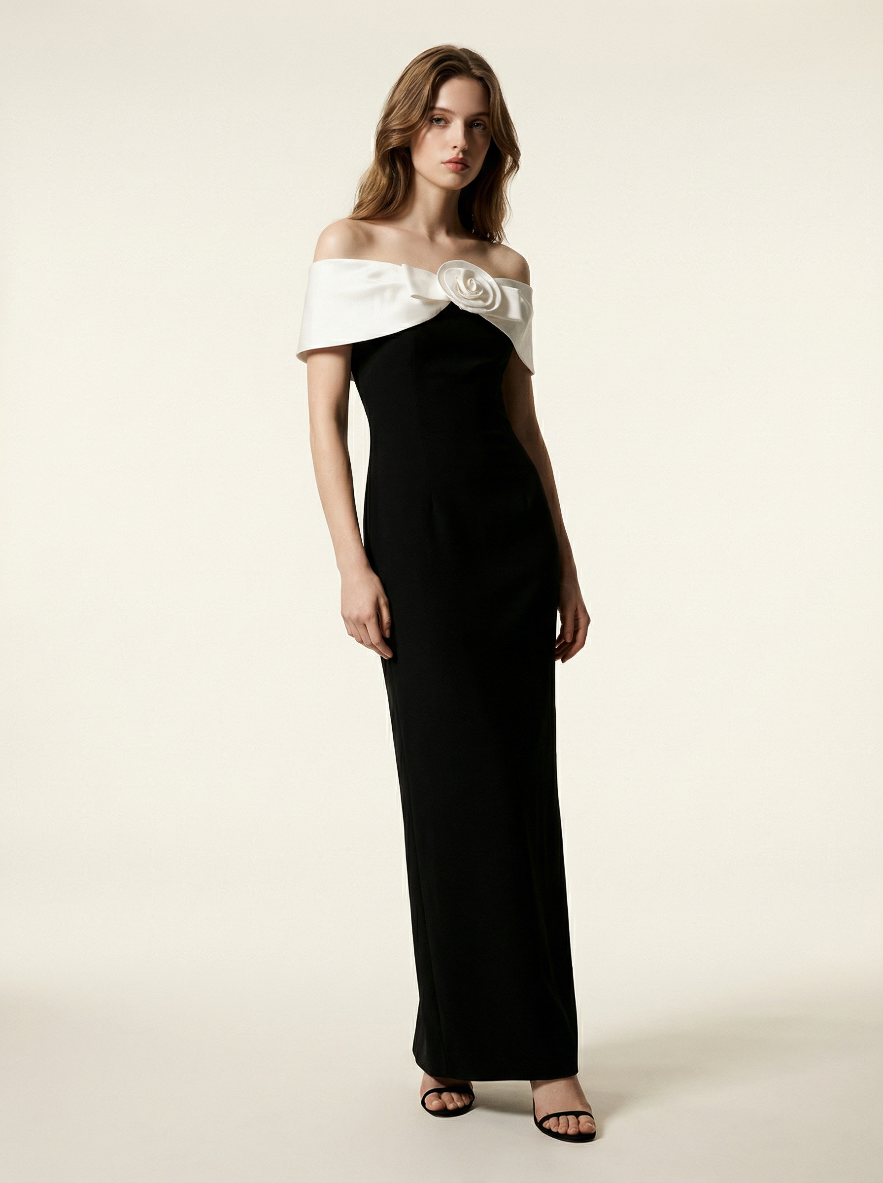 Black Women's Elegant Off Shoulder Formal Prom Dress