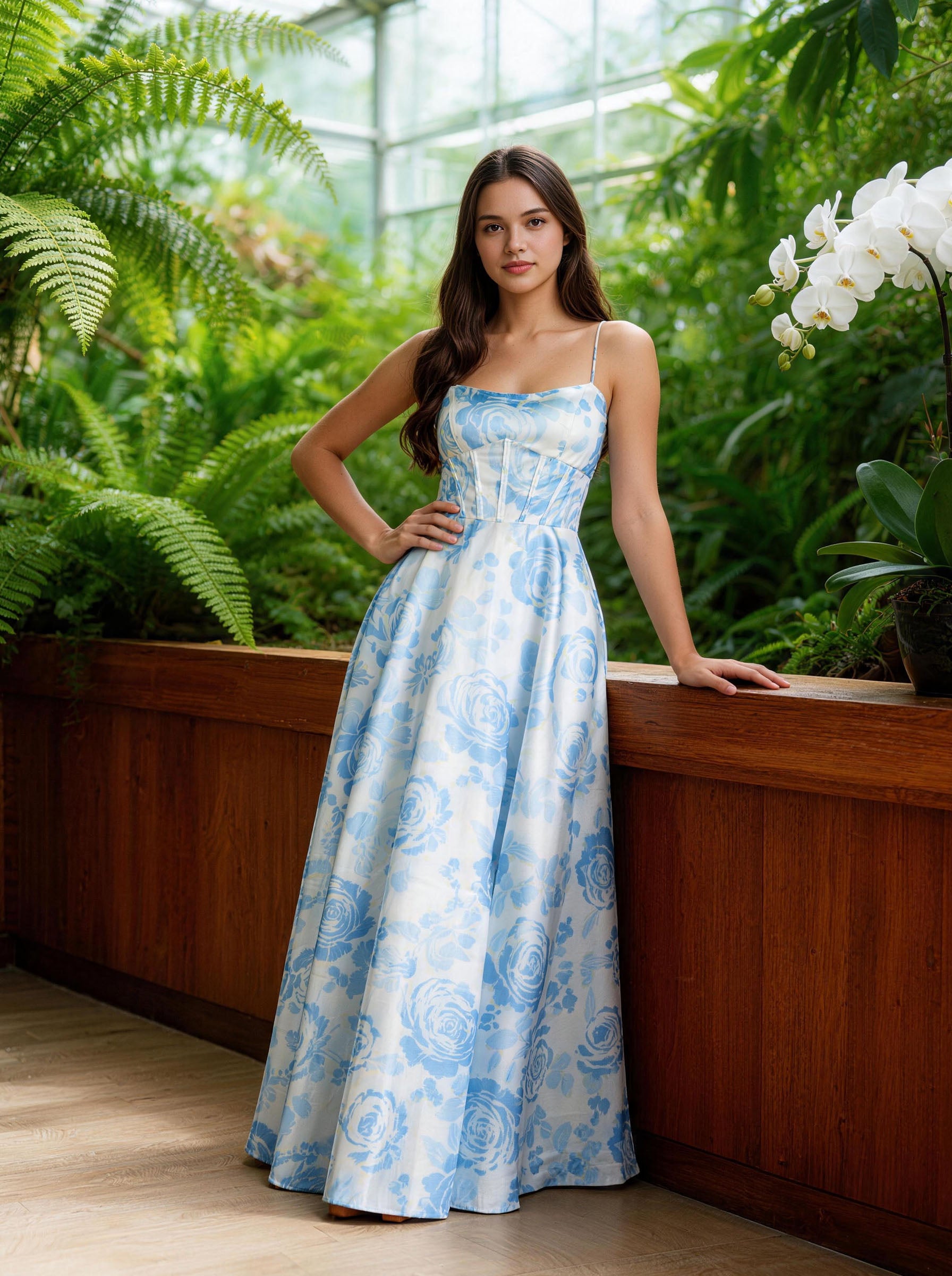 Azure Satin Prom Dress Formal Weedding Dress
