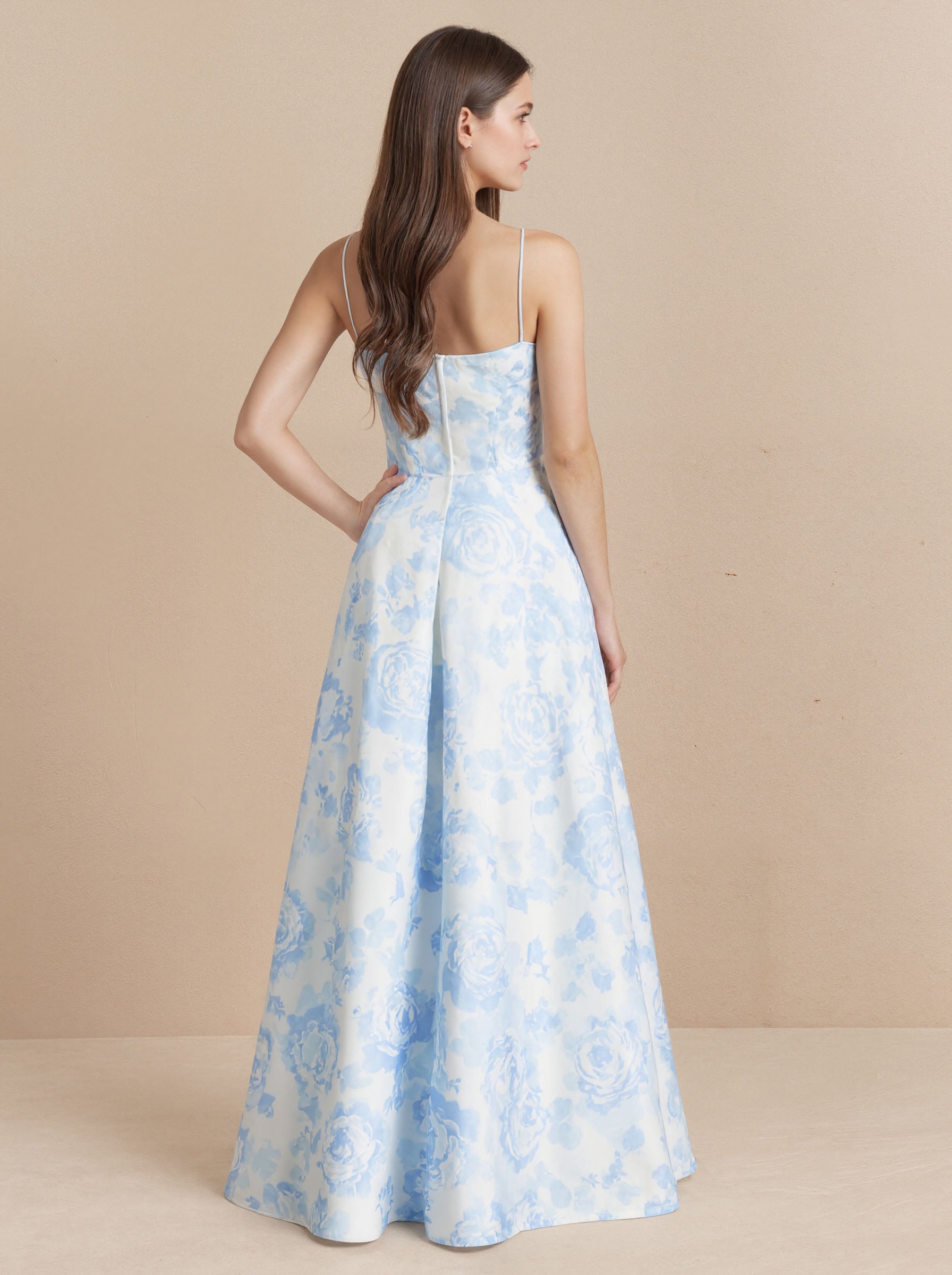 Azure Satin Prom Dress Formal Weedding Dress