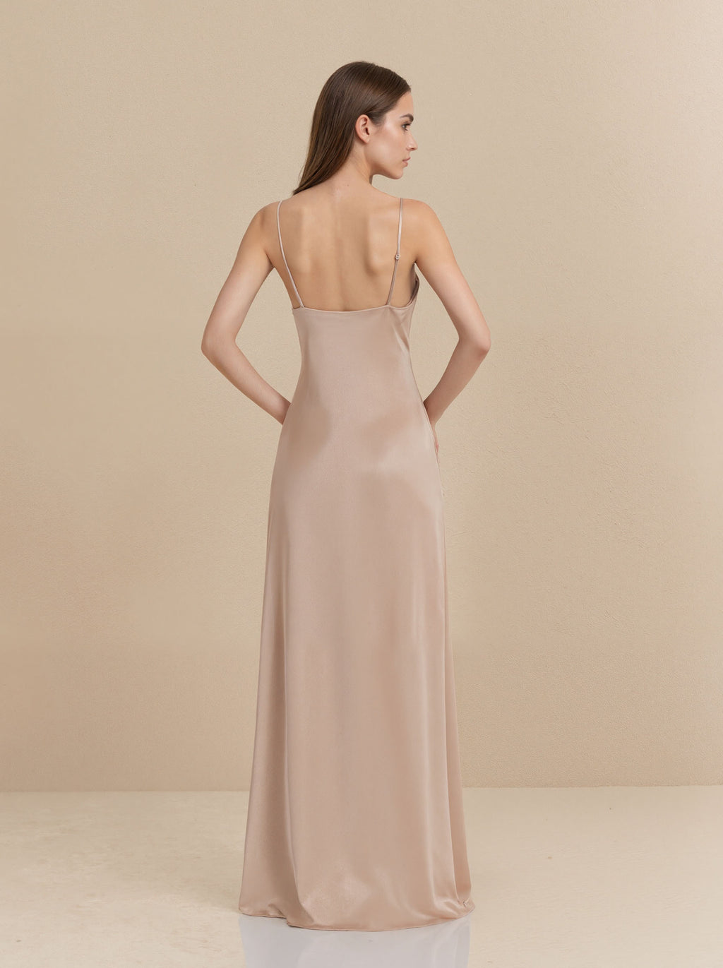 Pink Chiffon V-neck Straps Prom Dress,Long Formal Evening Dress