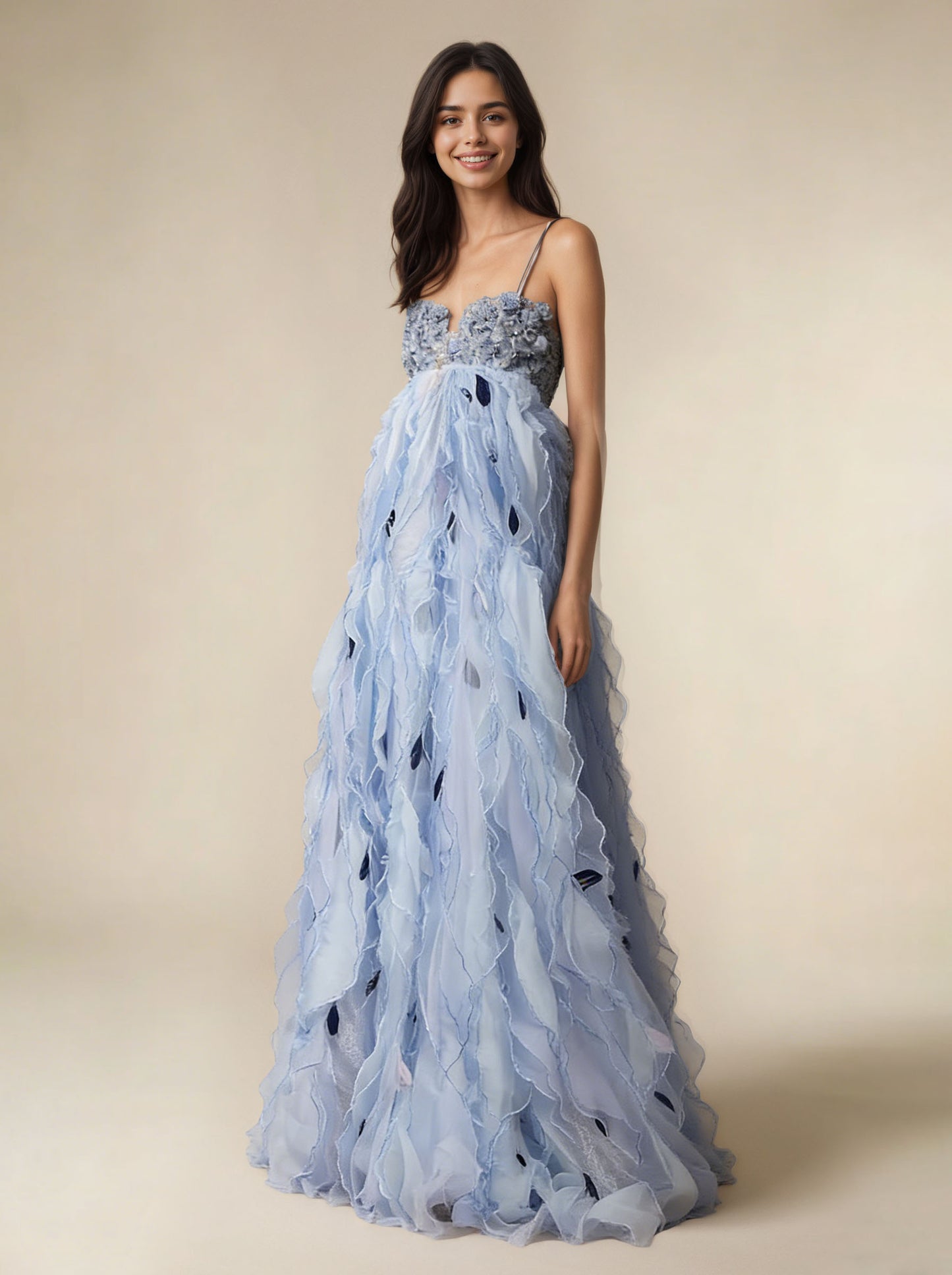 Blue Tulle Dresses Evening Dress