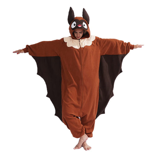 Brown Bat Onesie Costume Pajamas