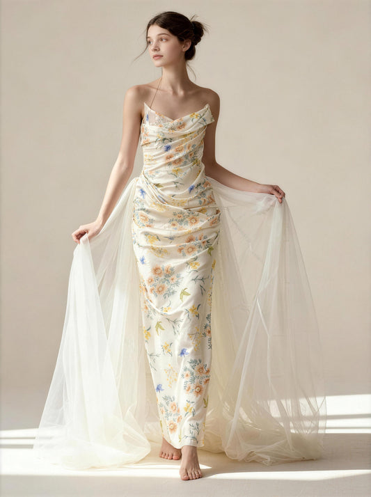 Spaghetti Strap Floral Print Maxi Dress