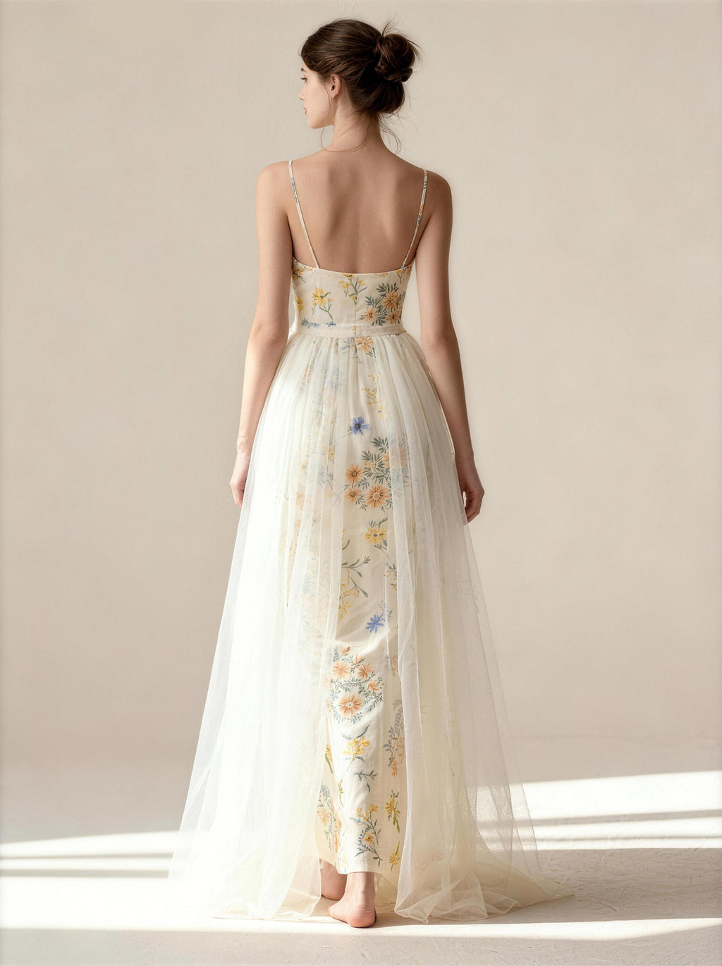 Spaghetti Strap Floral Print Maxi Dress