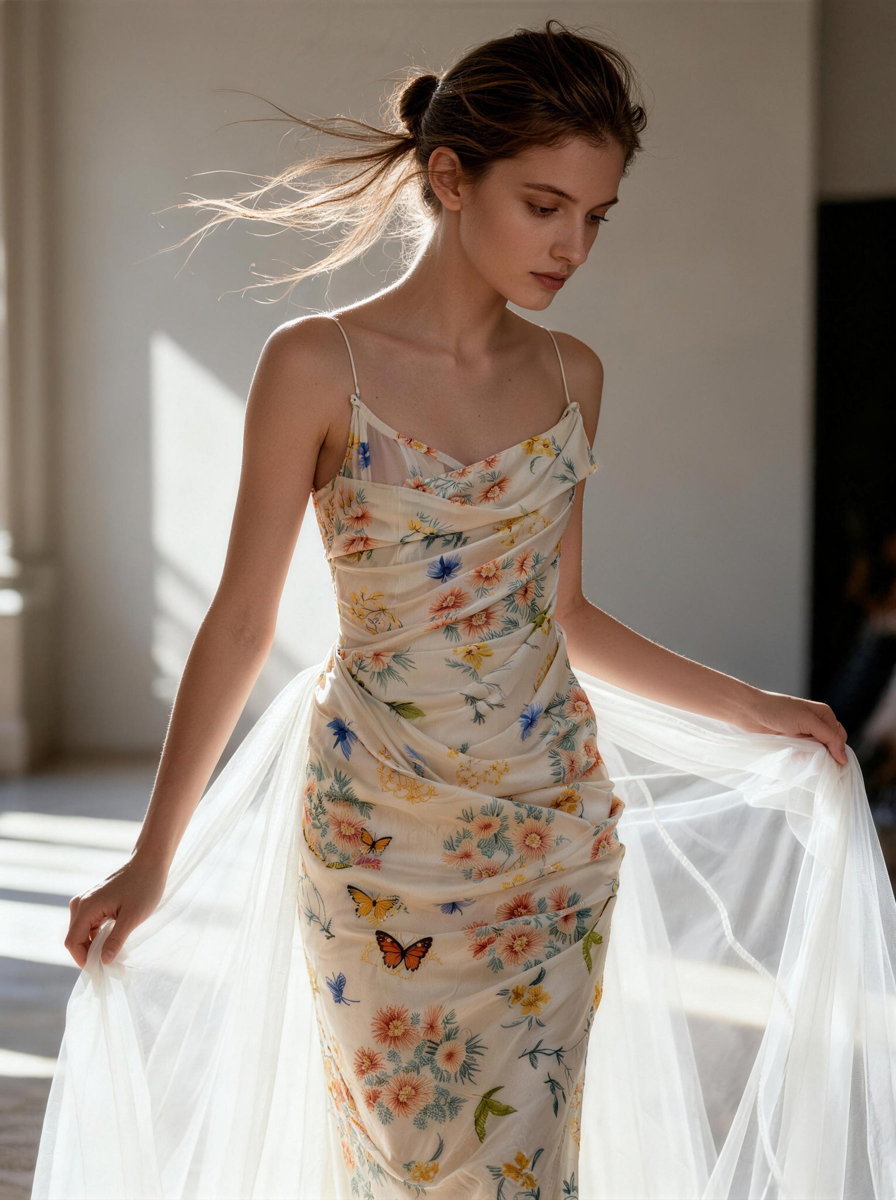 Spaghetti Strap Floral Print Maxi Dress