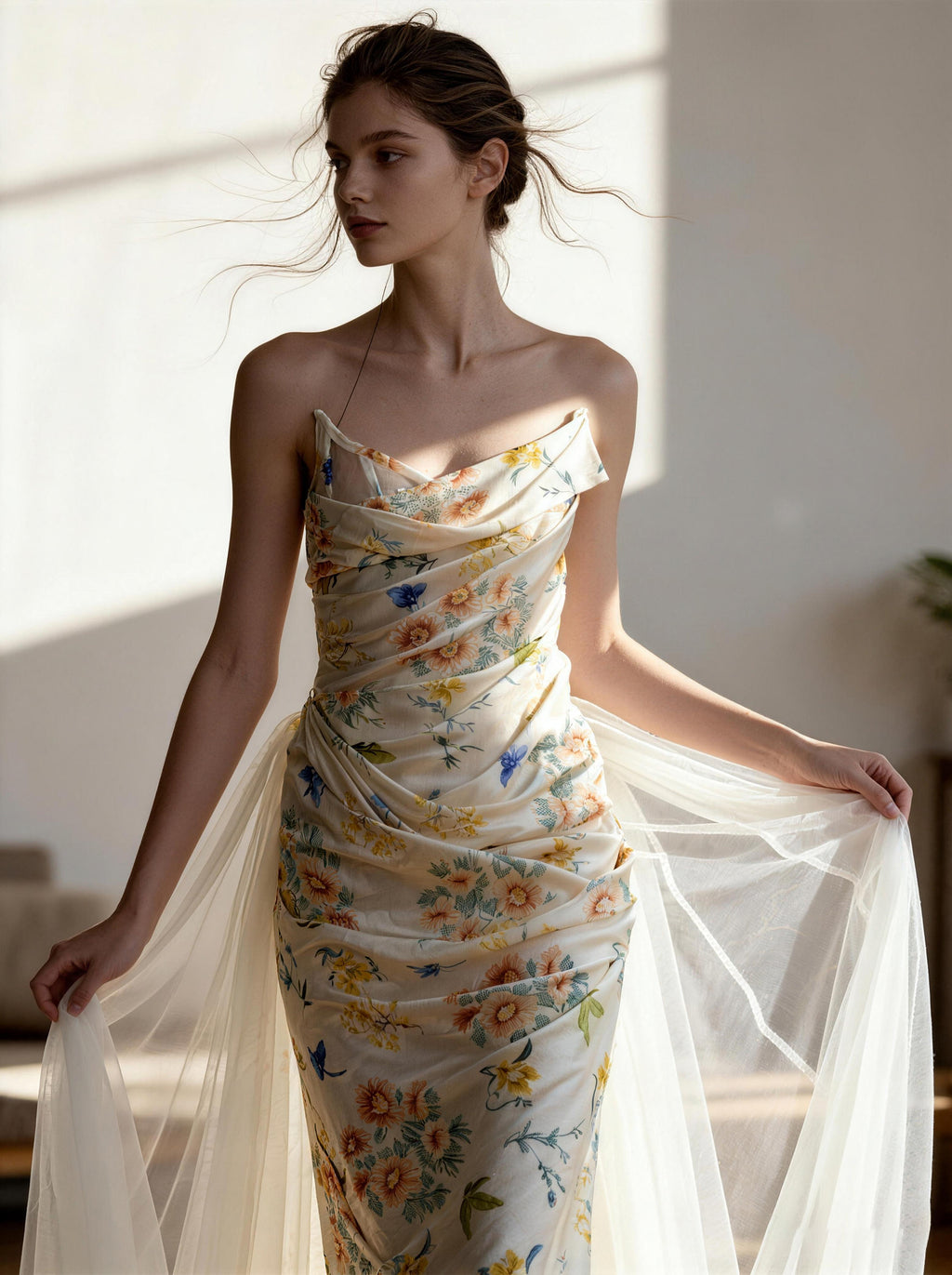Spaghetti Strap Floral Print Maxi Dress