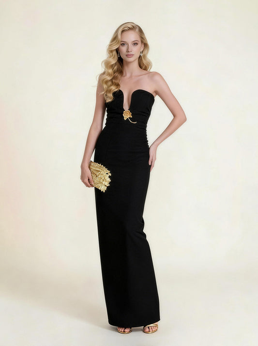 Black Off One Shoulder Formal Prom Dress