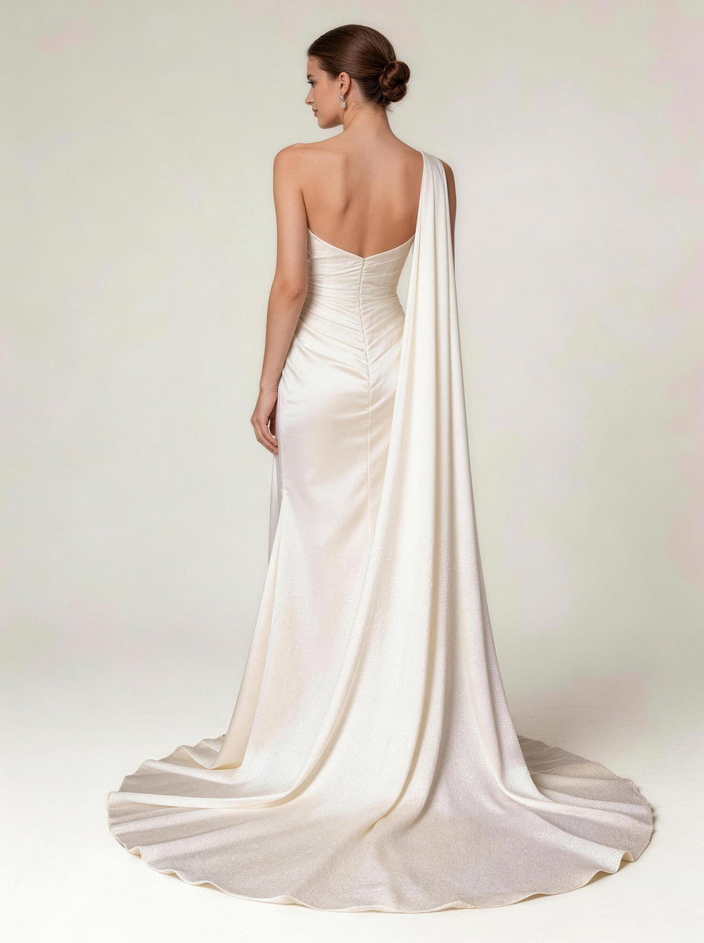 White Off The Shoulder Wedding Dress,Satin Prom Dress