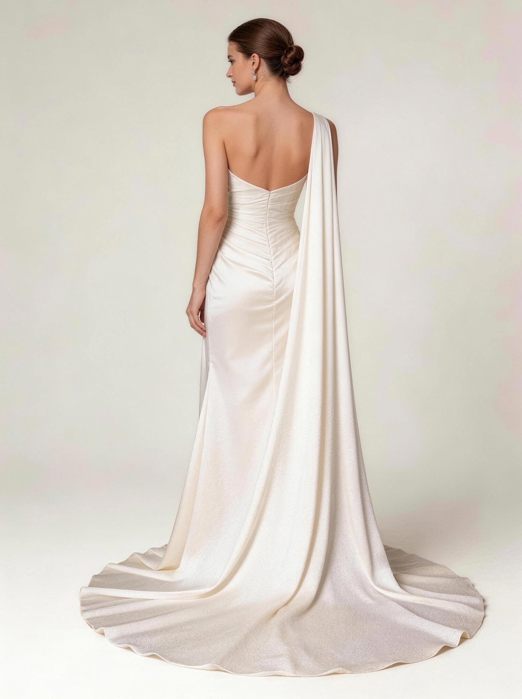 White Off The Shoulder Wedding Dress,Satin Prom Dress