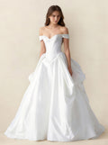 White Satin Wedding Dresses，Formal Prom Dress
