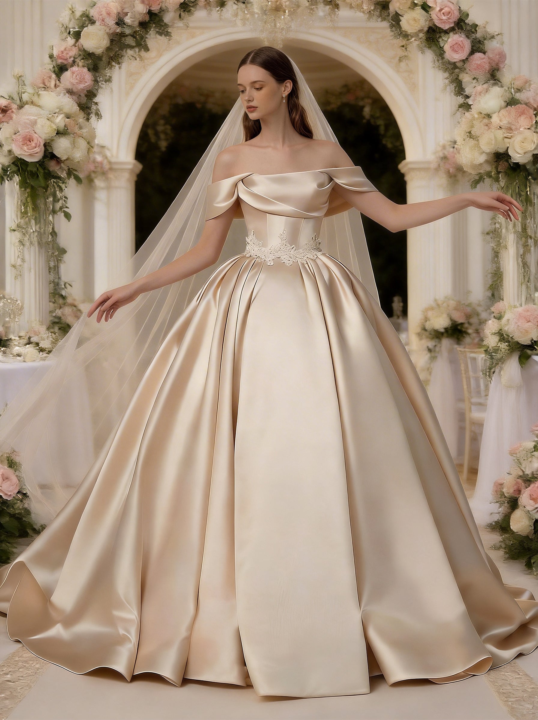 White Off The Shoulder Wedding Dress,Formal Wedding Guest Cocktail Party Long Dresses