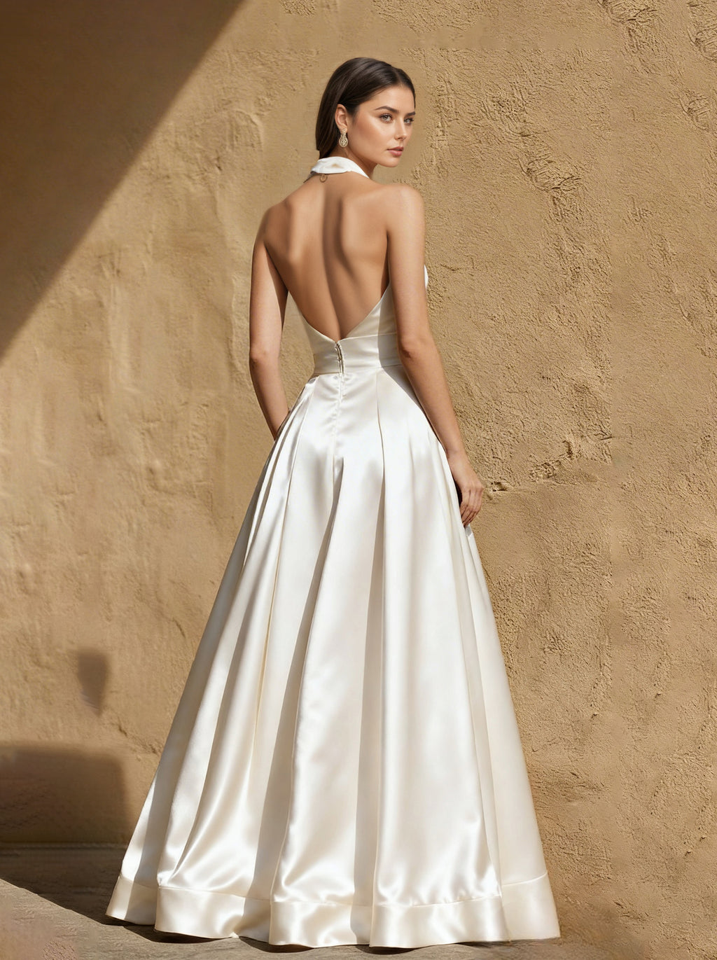 White Formal Prom Dress,Satin Wedding Dress