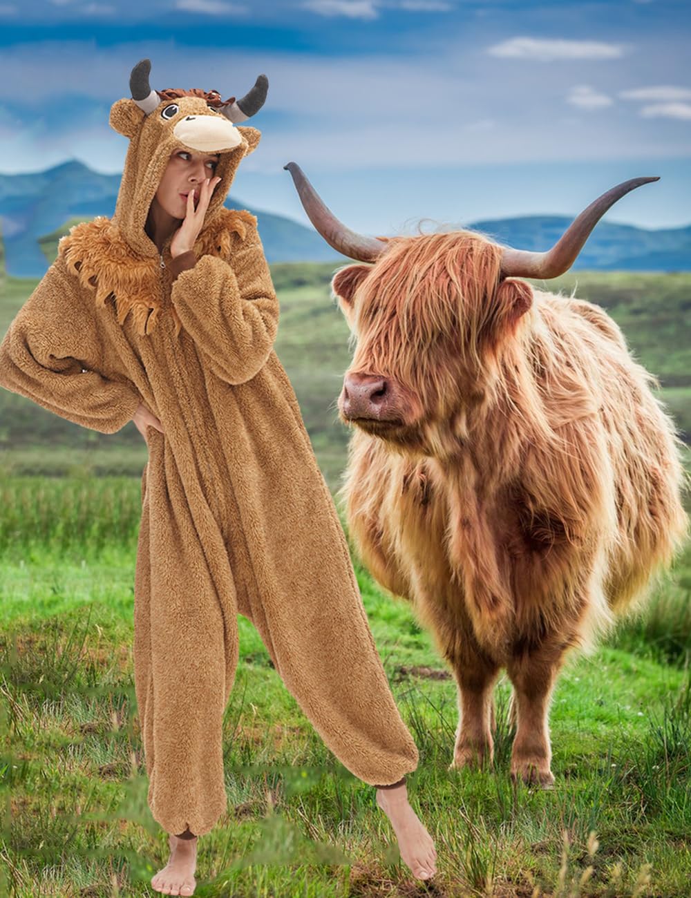 Highland Cow Onesie Halloween Costume
