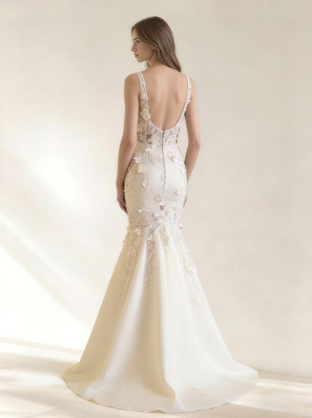 White Tull Wedding Dresses，Formal Prom Mermaid Dress