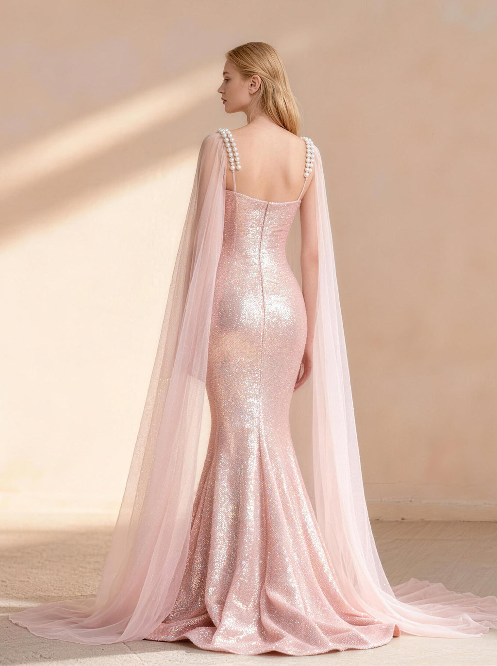 Pink Square Long Prom Dress,Formal Evening Dress