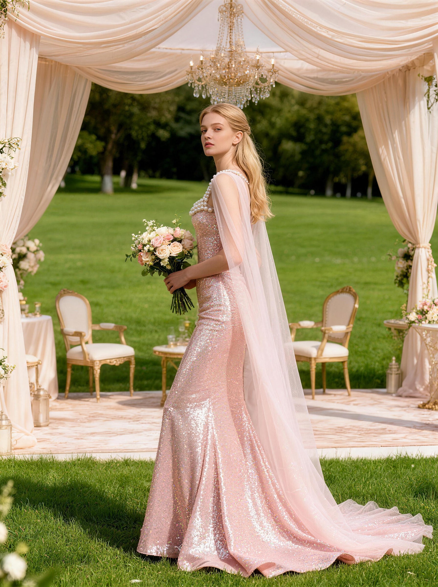 Pink Square Long Prom Dress,Formal Evening Dress