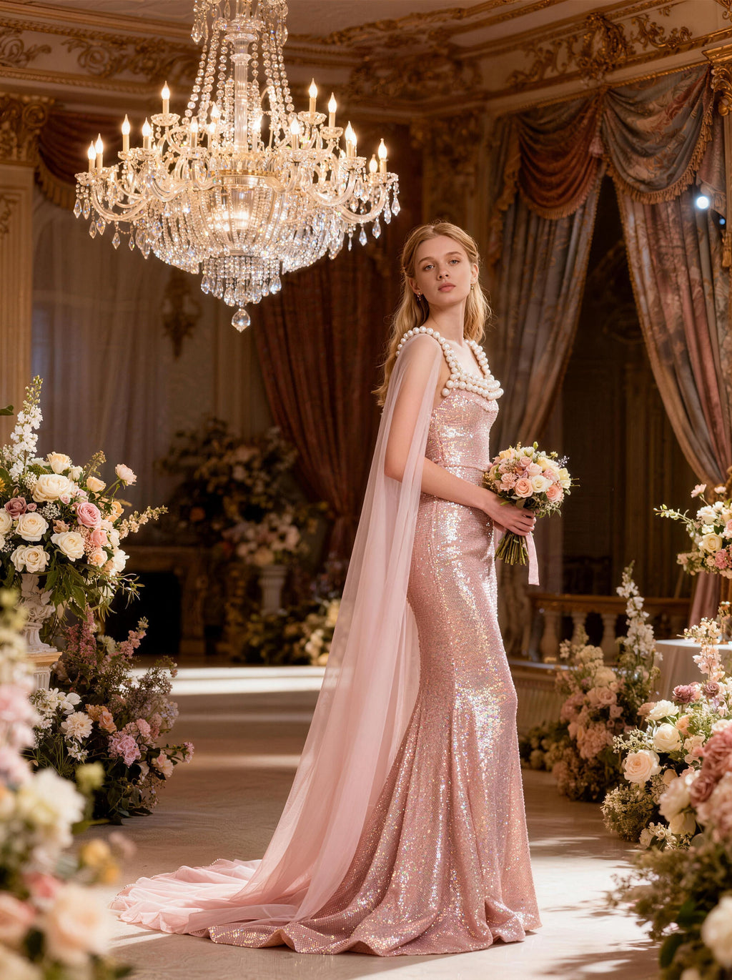 Pink Square Long Prom Dress,Formal Evening Dress