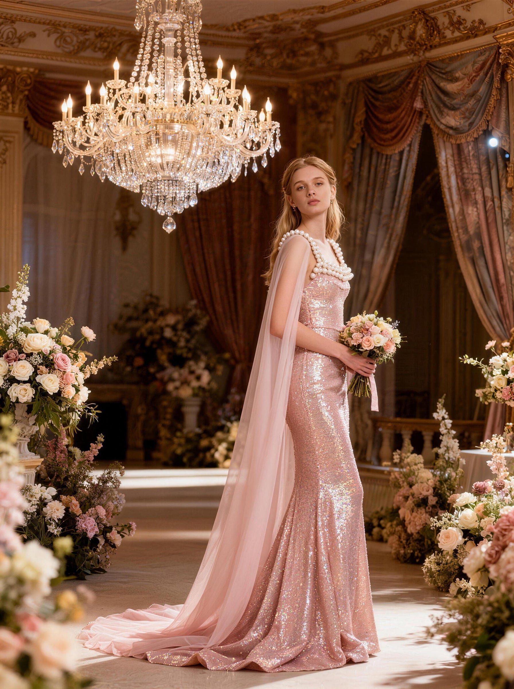 Pink Square Long Prom Dress,Formal Evening Dress
