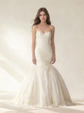 White Tull Wedding Dresses，Prom Mermaid Dress