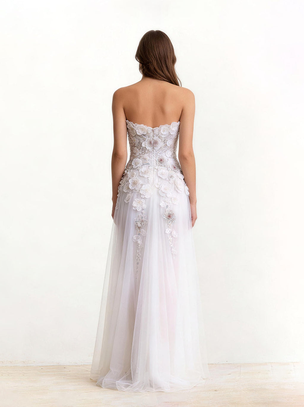 White Tull Wedding Dress, Formal Prom Dress