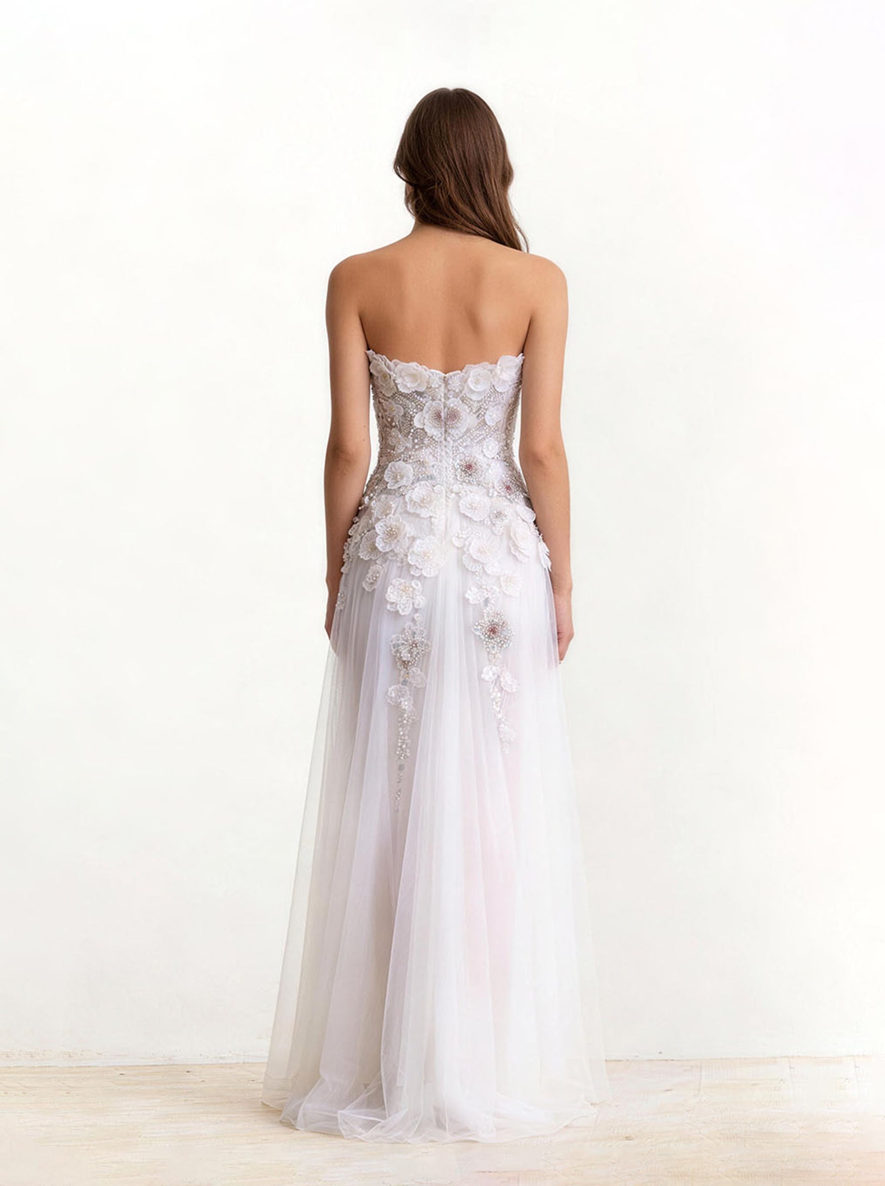 White Tull Wedding Dress, Formal Prom Dress